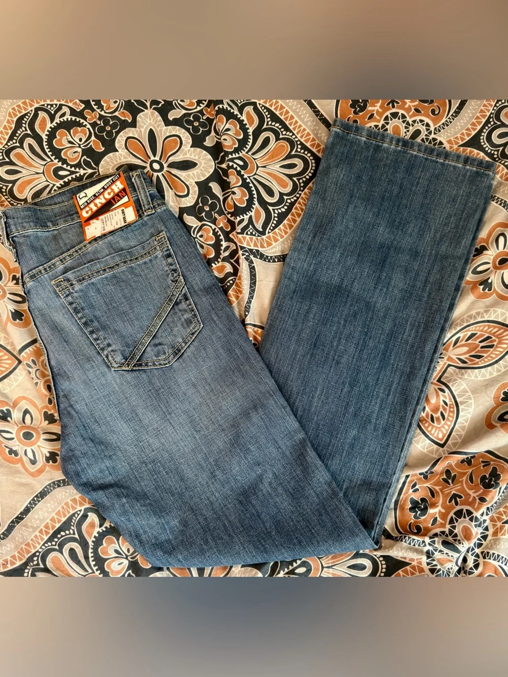 NWT mens Cinch Ian Slim Boot Cut Jeans — Medium Blue Denim SIZE 31x34